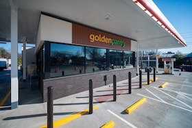 Exterior of new Golden Pantry store